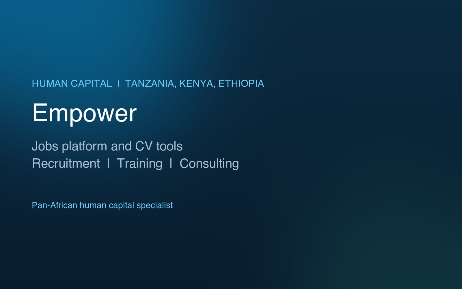 Empower - A jobs platform and career tooling for a pan-African human capital specialist