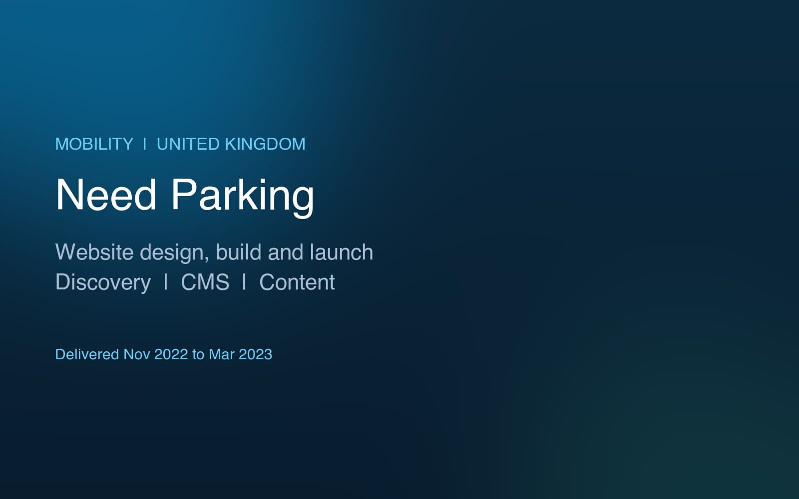 Need Parking - A parking space marketplace taken from discovery to launch
