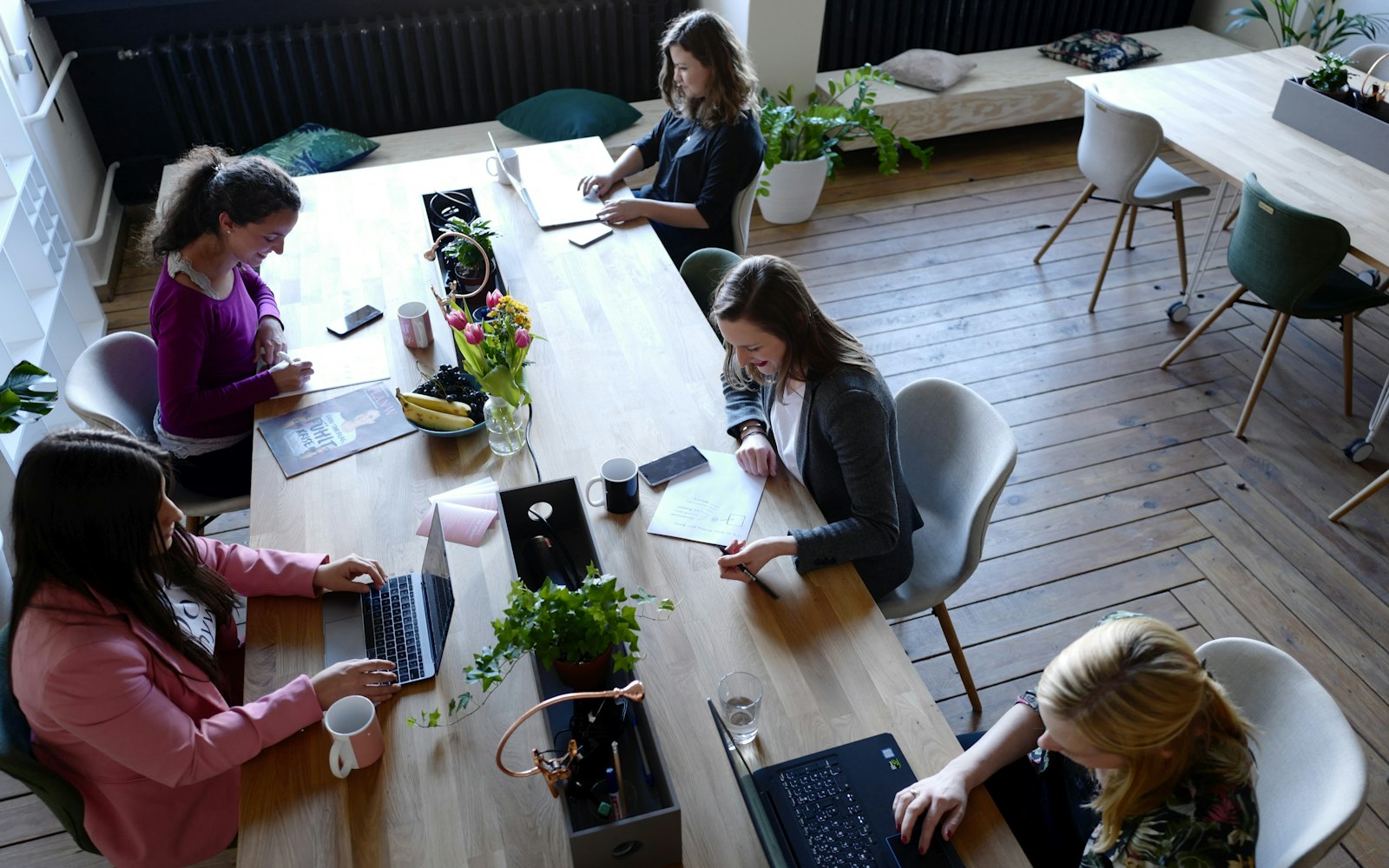 A focused team collaborating in a premium office